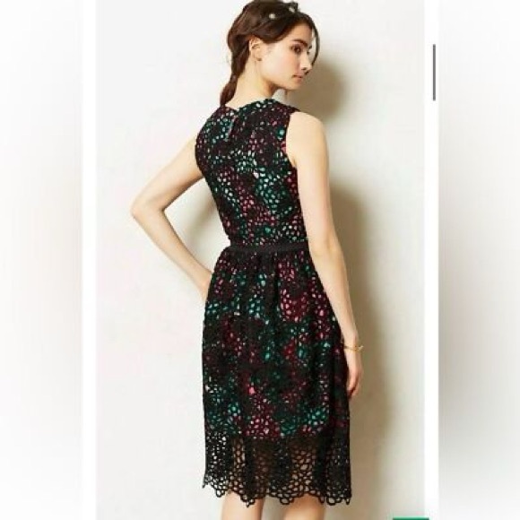 Wolven Dresses & Skirts - Wolven by Anthropologie Black Lace Overlay Party Dress